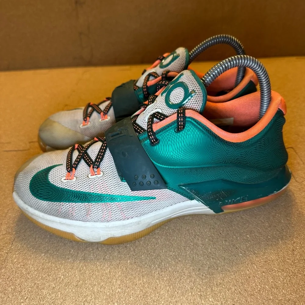 Nike KD 7 Easy Money Mystic Green Basketball‎ Shoes 669942-301 Kids 5Y